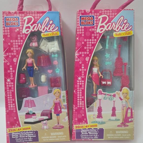 Lot Of 2 Rare Barbie Mega Bloks Mini Doll Figures & accessories 80232 + 80204 - Picture 3 of 3